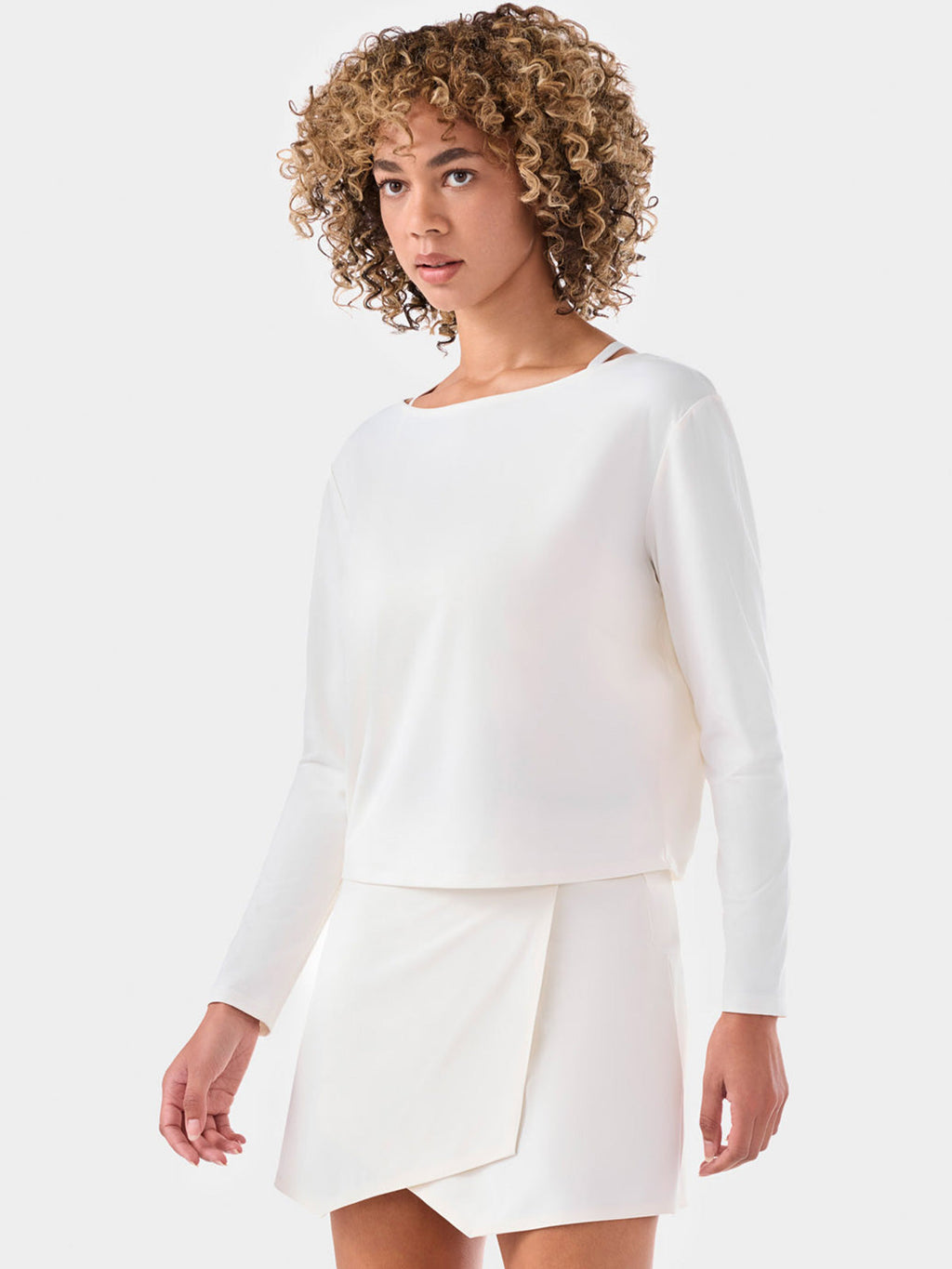 [限定SALE][TAVI] ブラッシュド Tec ニット ロングスリーブトップス Brushed Tec Knit Long Sleeve／タビ レディース  トップス 長袖 ショート丈 カットソー [EX]