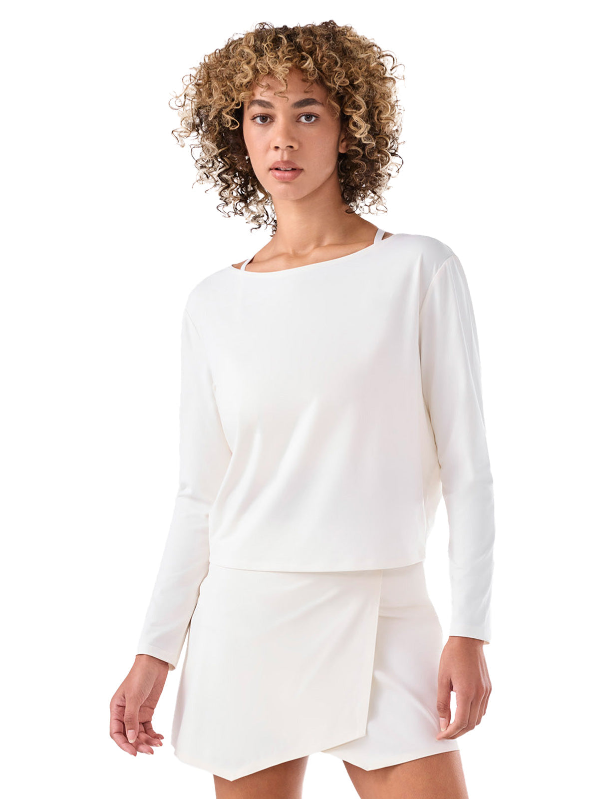 [TAVI] ブラッシュド Tec ニット ロングスリーブトップス Brushed Tec Knit Long Sleeve／タビ レディース  トップス 長袖 ショート丈 カットソー