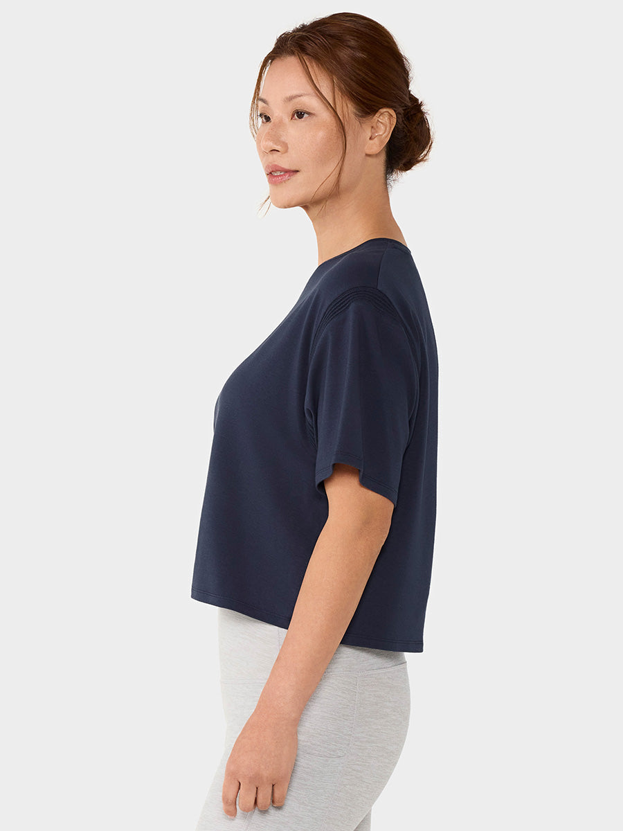 [限定SALE][TAVI] モーション Tee タビ レディース  トップス 半袖 ショート丈 クルーネック 26SS TOESOX