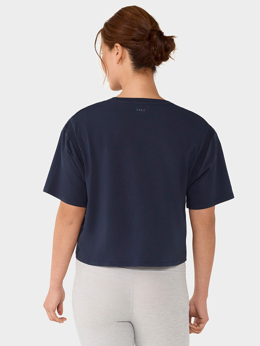 [限定SALE][TAVI] モーション Tee タビ レディース  トップス 半袖 ショート丈 クルーネック 26SS TOESOX