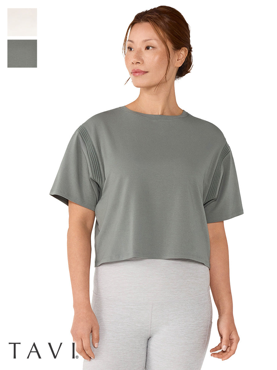 [TAVI] モーション Tee タビ レディース  トップス 半袖 ショート丈 クルーネック 26SS