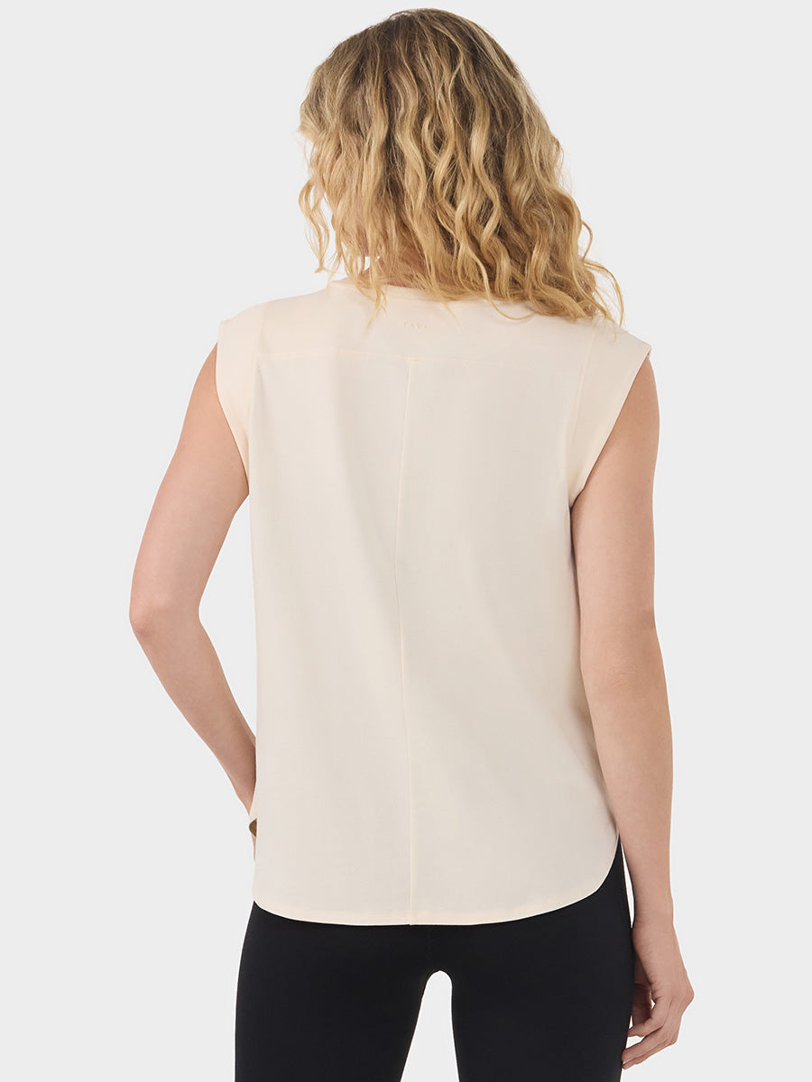 [TAVI] キャップスリーブ クルーネック Tee タビ レディース  トップス 通気性 吸湿 速乾 26SS