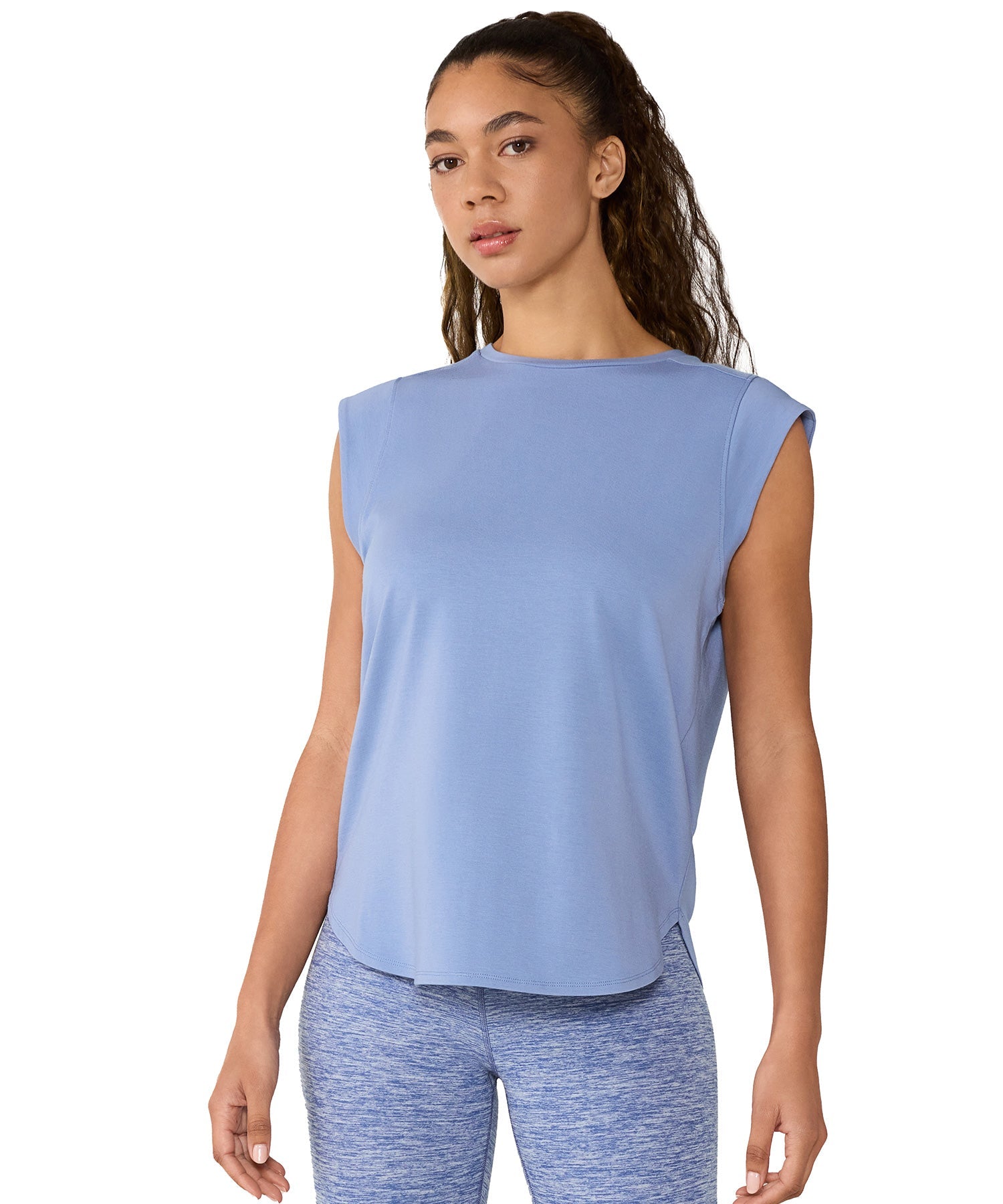 [TAVI] キャップスリーブ クルーネック Tee タビ レディース  トップス 通気性 吸湿 速乾 26SS