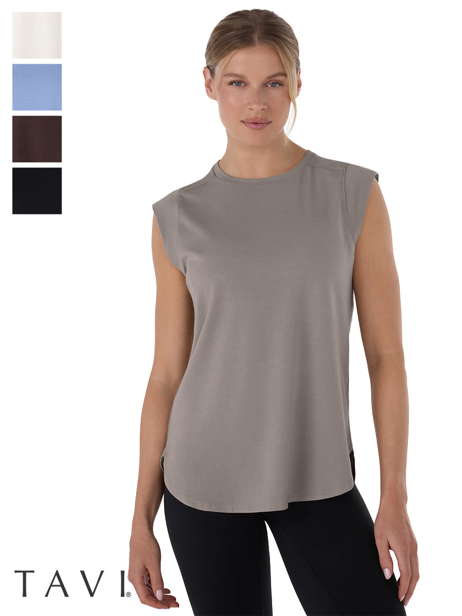 [限定SALE][TAVI] キャップスリーブ クルーネック Tee タビ レディース  トップス 通気性 吸湿 速乾 26FW_D1 TOESOX