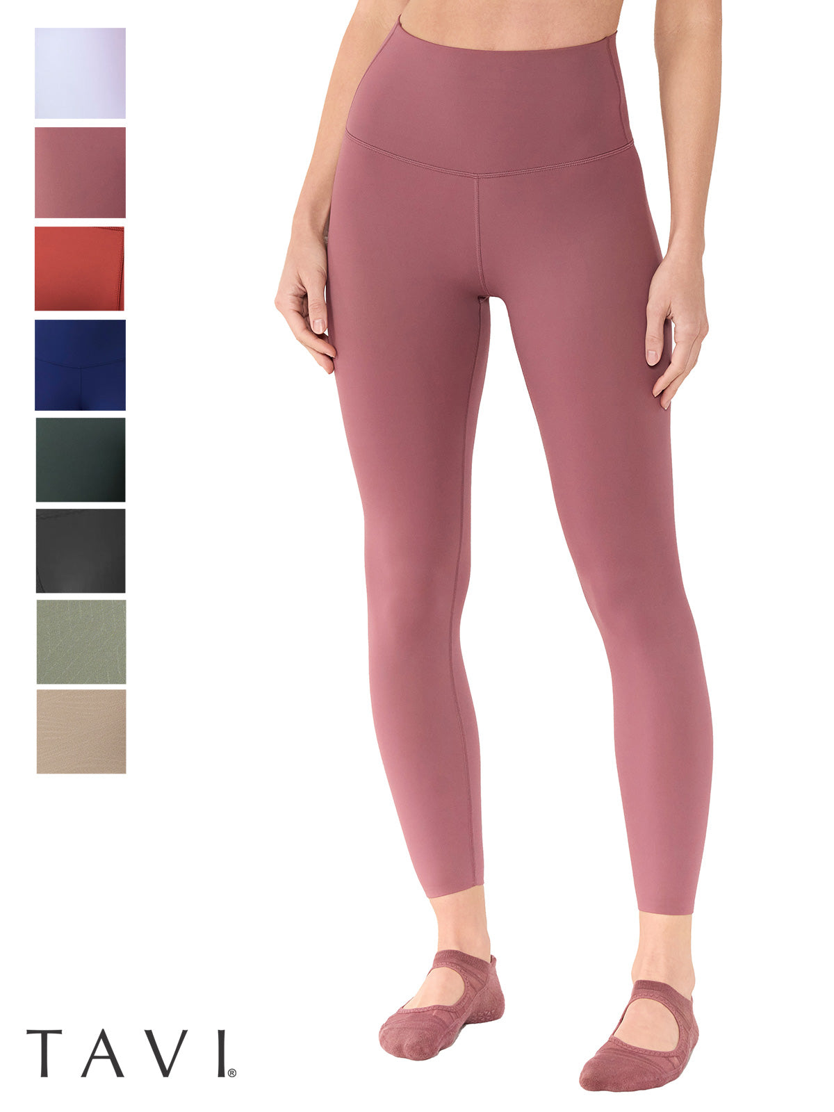 [限定SALE][TAVI] ハイウエスト 7分丈 レギンス HIGH WAISTED LEGGINGS／ヨガ ボトムス ピラティス ヨガパンツ 美脚 美尻 体型カバー 26SS_D3 [EX]