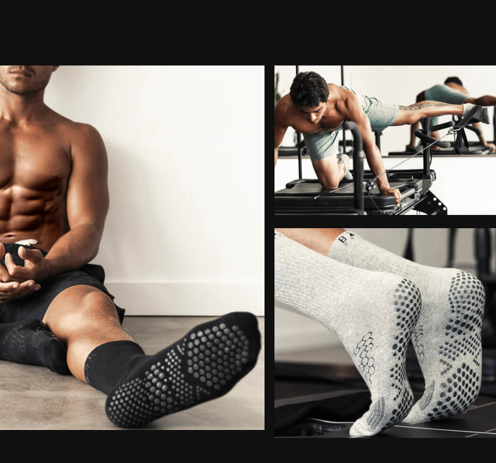 [SALE][BASE33] メンズ グリップ ソックス LOW RISE ローライズ／ トレーニング ジム フィットネス 滑り止め付 靴下 2602