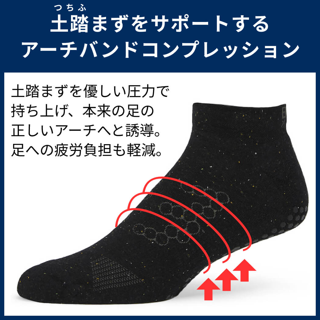 [BASE33] メンズ グリップ ソックス LOW RISE ローライズ／ トレーニング ジム フィットネス 滑り止め付 靴下 26SS_D1