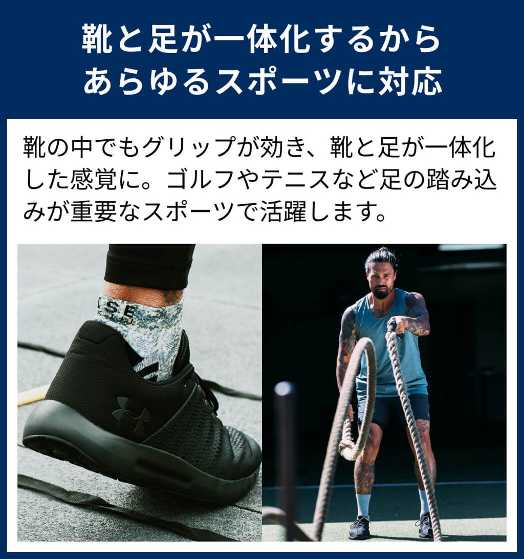 [BASE33] メンズ グリップ ソックス LOW RISE ローライズ／ トレーニング ジム フィットネス 滑り止め付 靴下 26SS_D1